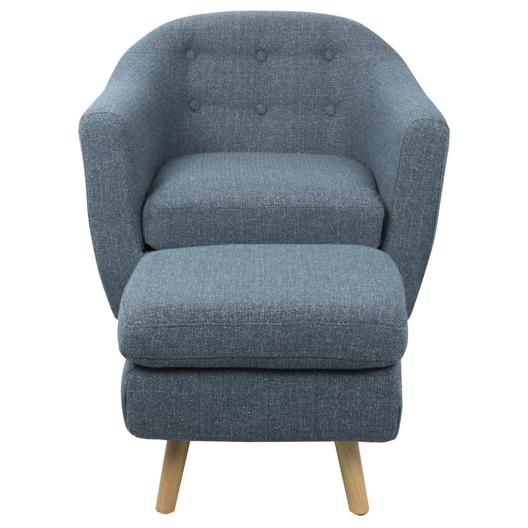 * Rockwell Accent Chair & Ottoman Set, Blue Bargain Sale< Accent Chairs