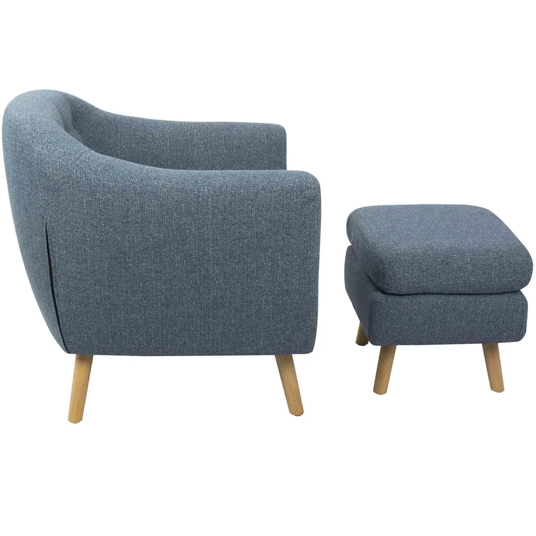 * Rockwell Accent Chair & Ottoman Set, Blue Bargain Sale< Accent Chairs