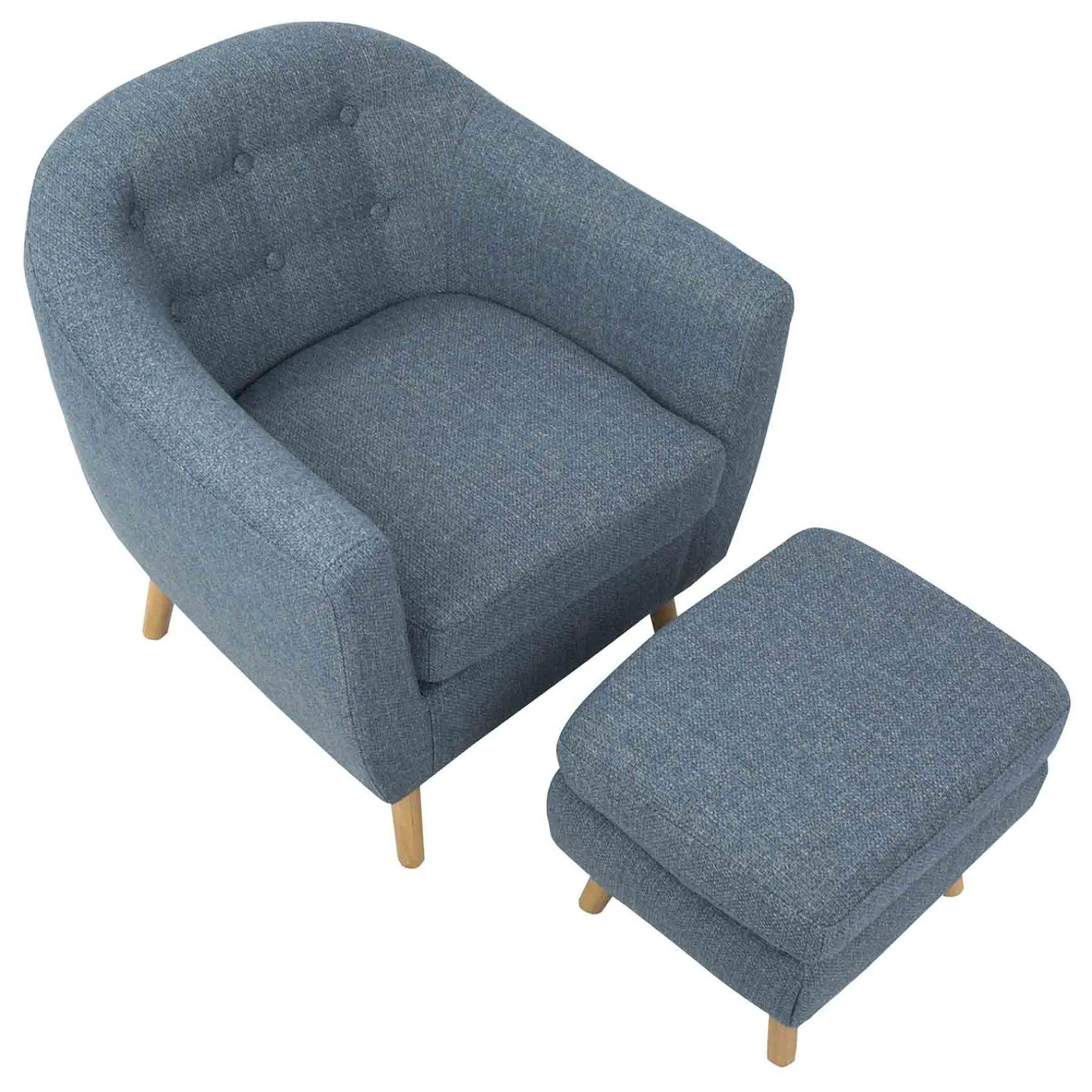 * Rockwell Accent Chair & Ottoman Set, Blue Bargain Sale< Accent Chairs