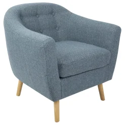 * Rockwell Blue Mid-Century Modern Accent Chair Opening Sales< Accent Chairs