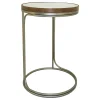 * Round Clear-Top Metal C-Table, Small Opening Sales< Accent Tables