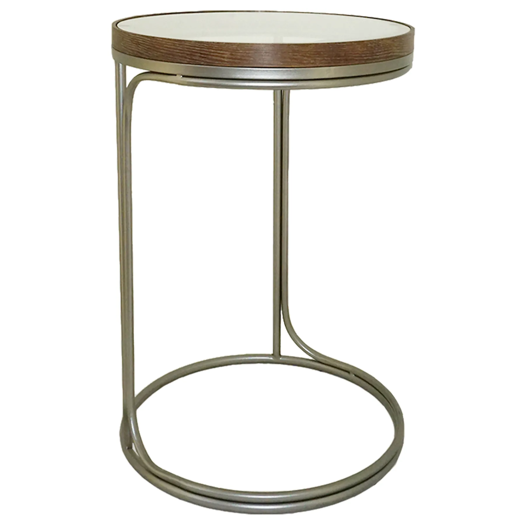 * Round Clear-Top Metal C-Table, Small Opening Sales< Accent Tables