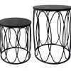 * Round Wood Top With Oval Metal Table, Large Online Discount< Accent Tables