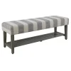 * Roxbury Grey Striped Bench Outlet< Benches