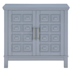* Sadie 2-Drawer Geometric Cabinet, Grey Bargain Sale< Cabinets & Chests