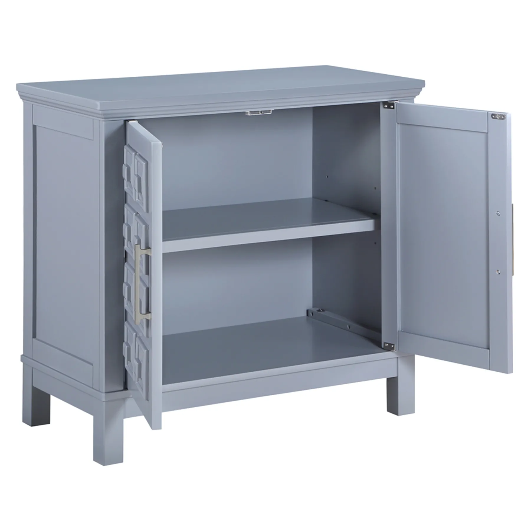 * Sadie 2-Drawer Geometric Cabinet, Grey Bargain Sale< Cabinets & Chests