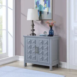 * Sadie 2-Drawer Geometric Cabinet, Grey Bargain Sale< Cabinets & Chests