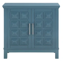 * Sadie 2-Drawer Geometric Cabinet, Turquoise Clearance< Cabinets & Chests