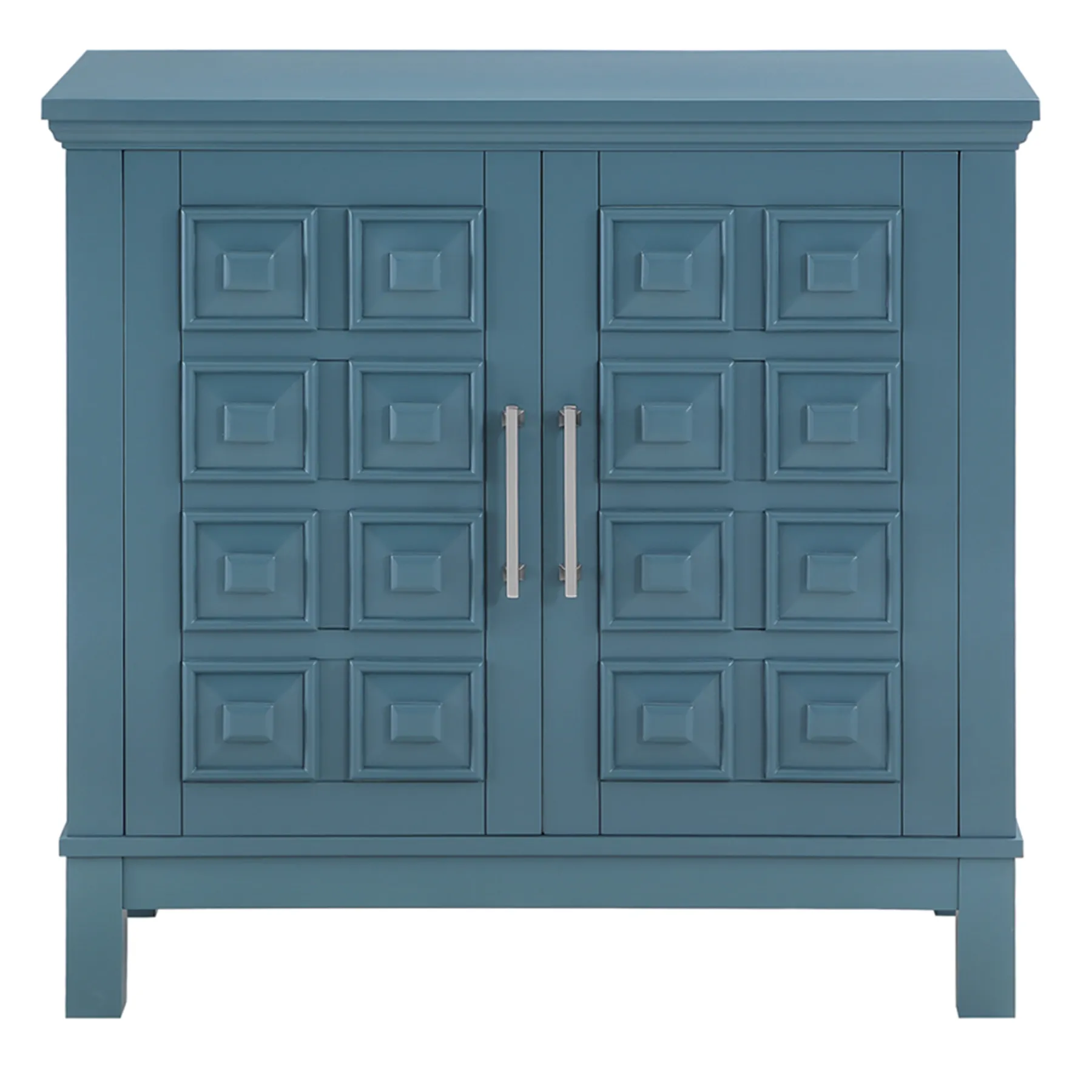* Sadie 2-Drawer Geometric Cabinet, Turquoise Clearance< Cabinets & Chests