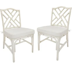 * Set Of 2 Grace Mitchell Dana White Rattan Dining Chair Gift Selection< Dining Chairs & Benches