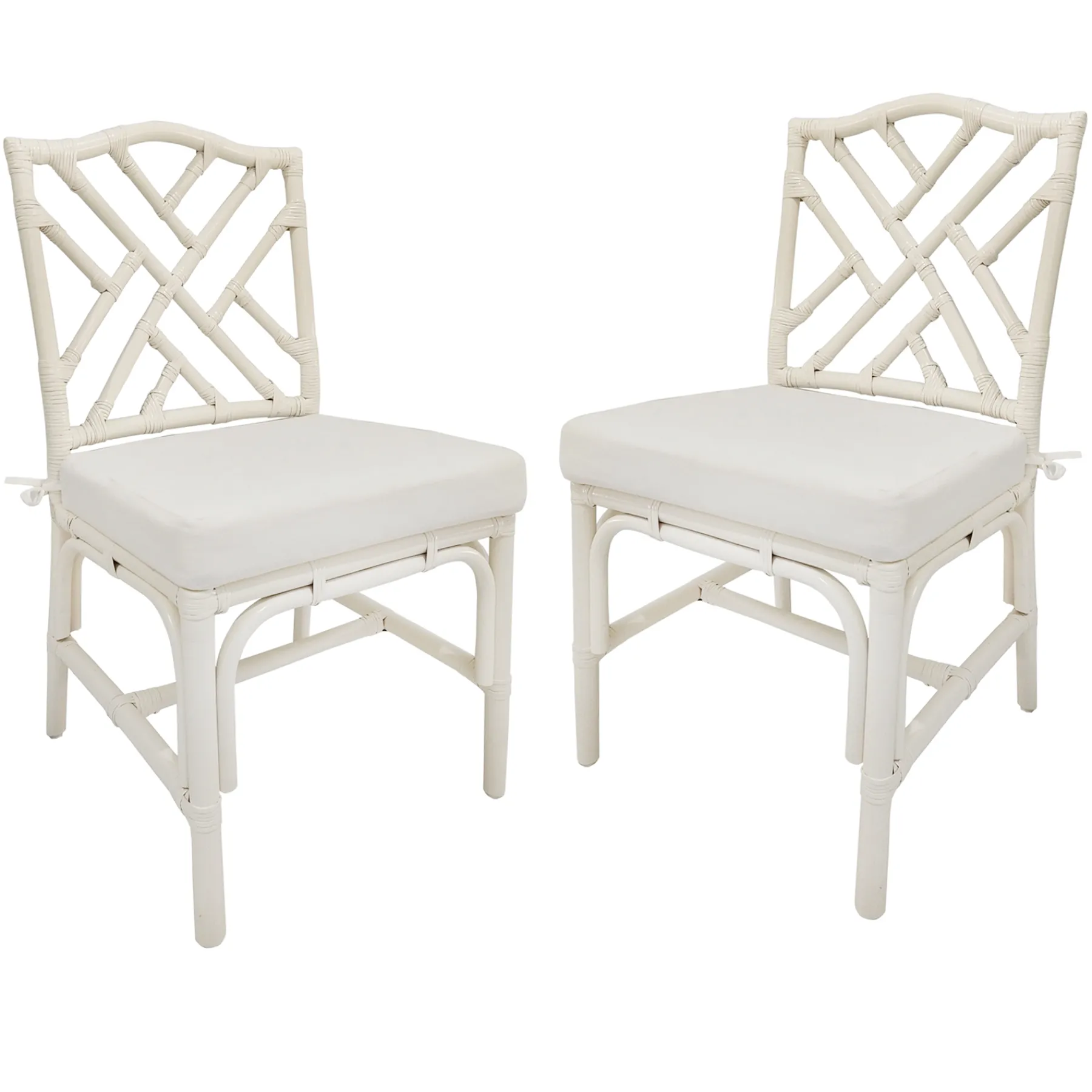 * Set Of 2 Grace Mitchell Dana White Rattan Dining Chair Gift Selection< Dining Chairs & Benches