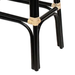 * Set Of 2 Indah Rattan Backless Barstool, Black Online Discount< Barstools