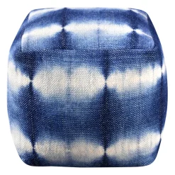 * Shyloh Shibori Pouf Blue Discount< Ottomans & Poufs