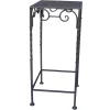 * Square Wood Top Plant Stand With Brown Twist Metal Leg, Small Gift Selection< Plant Stands