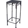 * Square Wood Top Plant Stand With Brown Twist Metal Leg, Medium Online Discount< Plant Stands