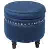 * Stanley Navy Storage Ottoman Premium< Ottomans & Poufs