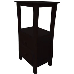 * Theodore Dark Brown 2-Drawer Thick Leg Accent Table, 29.5 Less Expensive< Accent Tables