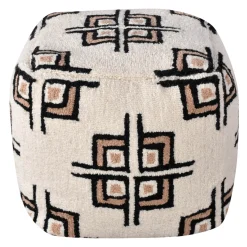 * Tile Tufted Pouf Cream Low Price< Ottomans & Poufs