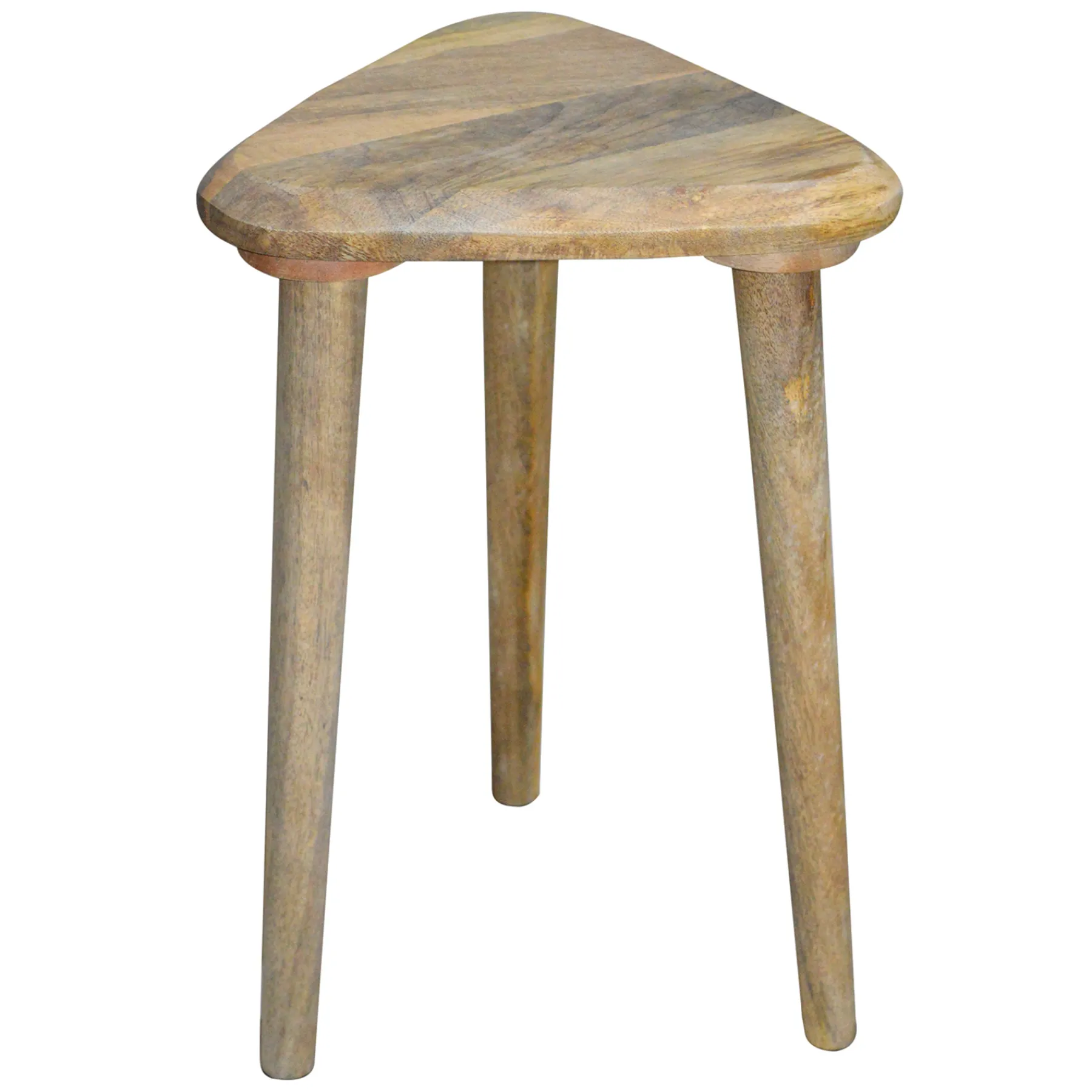 * Triangle Mango Wood Side Table Premium< Accent Tables