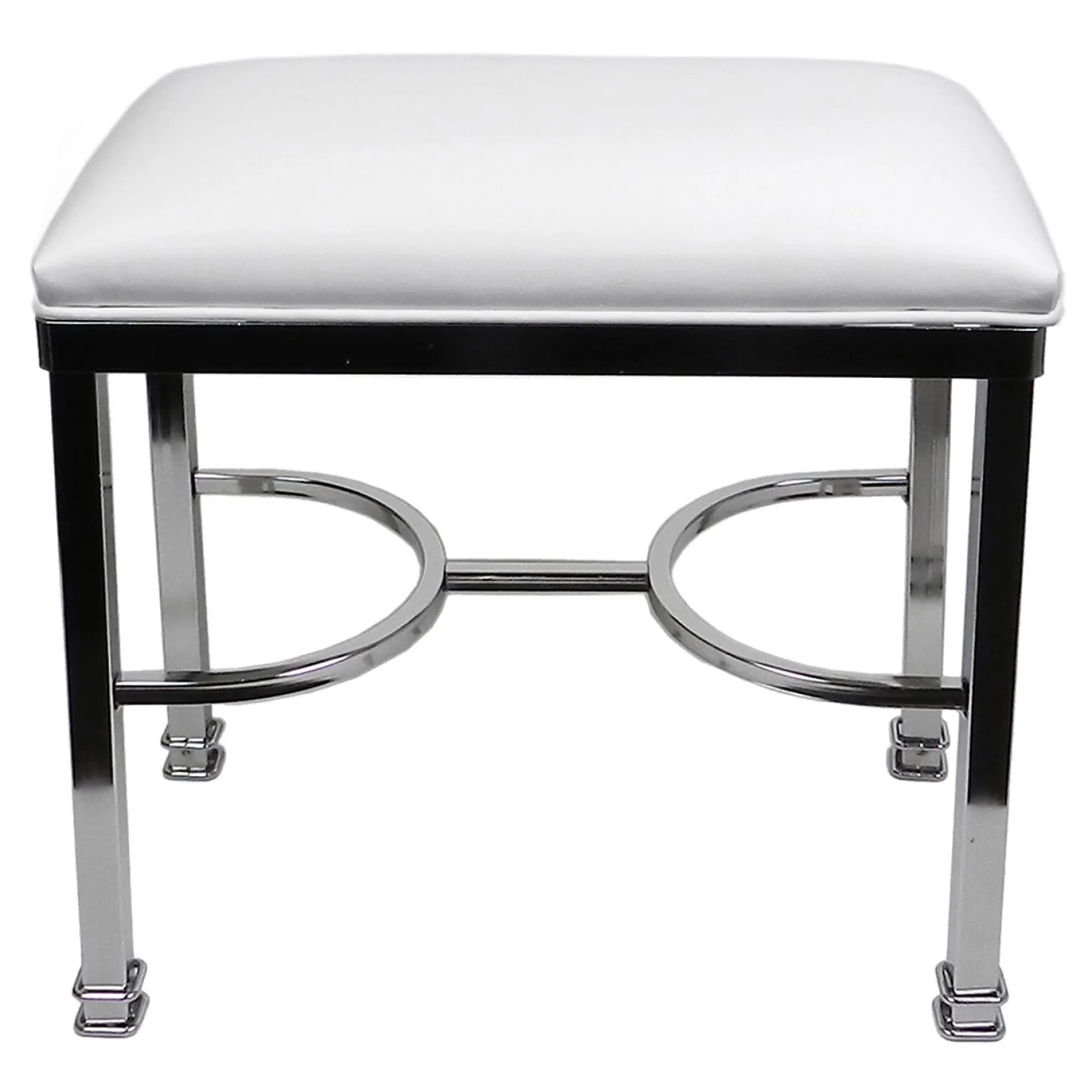 * Vanity Bench Chanel Chrome White Gift Selection< Stools & Benches