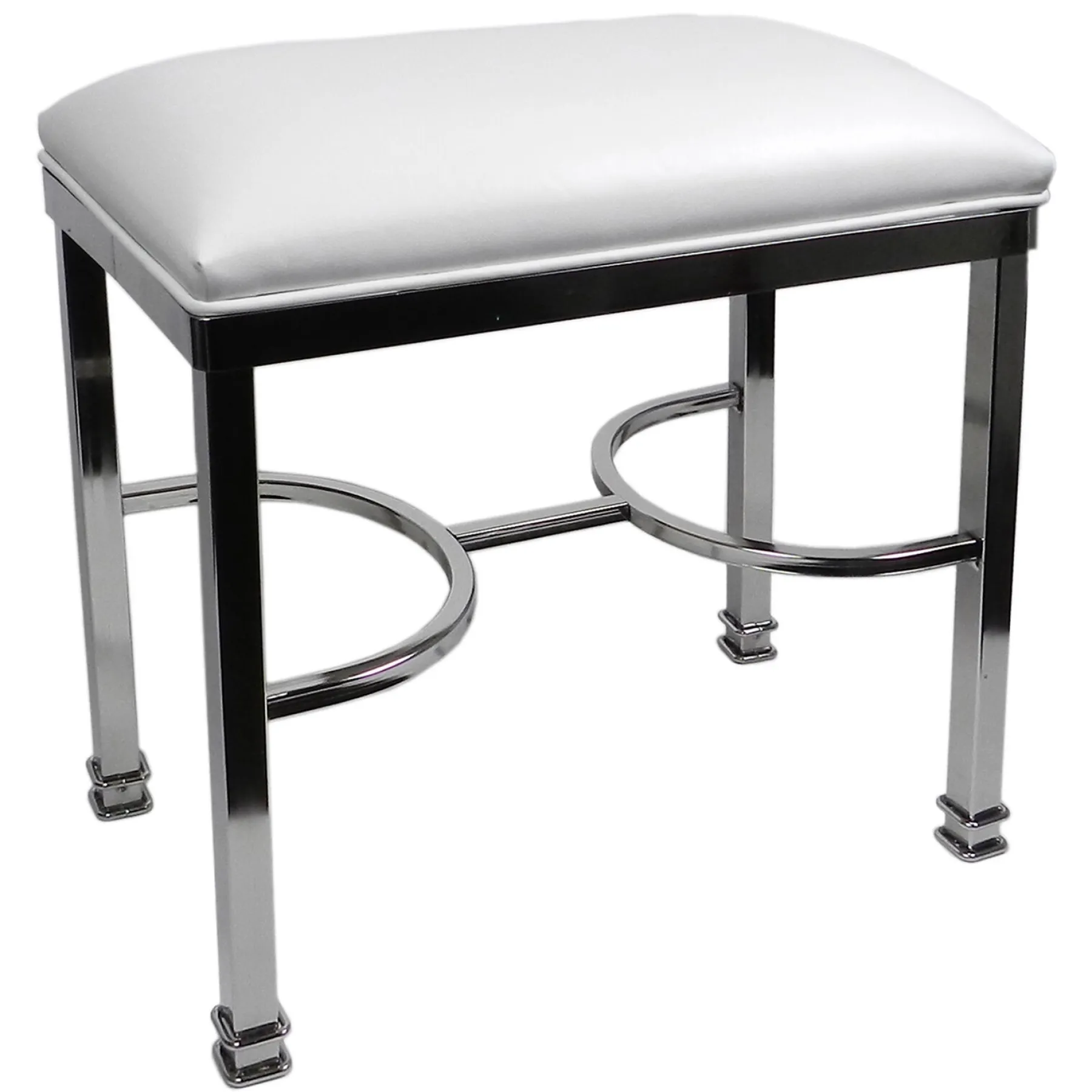 * Vanity Bench Chanel Chrome White Gift Selection< Stools & Benches