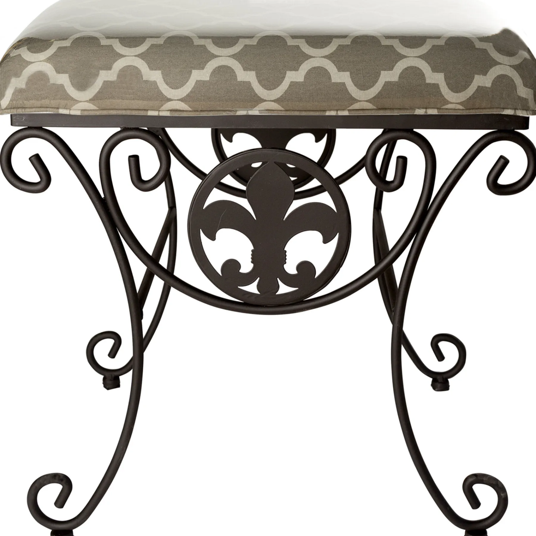 * Vanity Fleur De Lis Black Rec Low Price< Stools & Benches