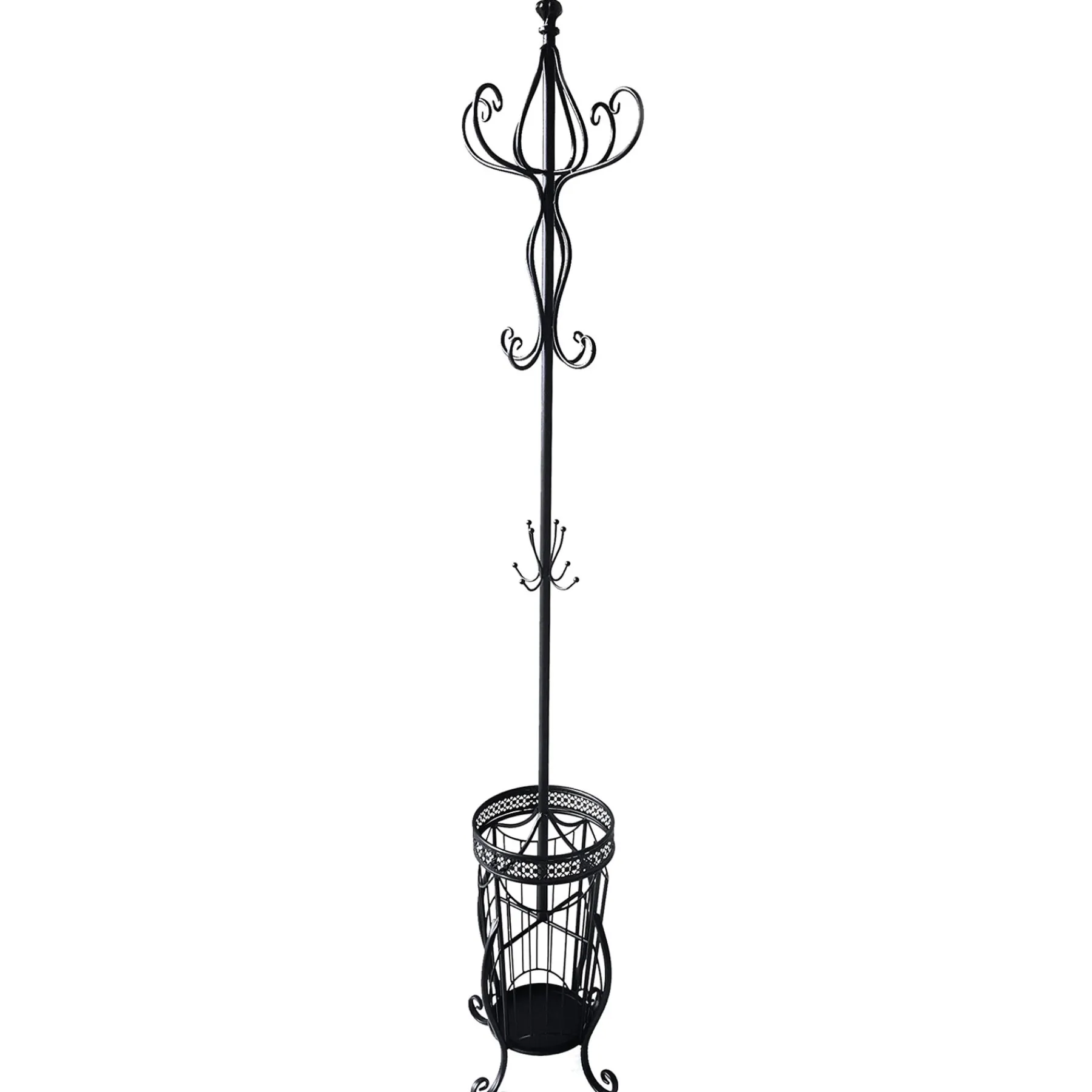 * Victorian Style Metal Coat Rack With Black Finish, 73 Flash Sale< Baker'S Racks & Bar Carts