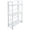 * Vienna 3-Tier White Folding Bookshelf Outlet< Office