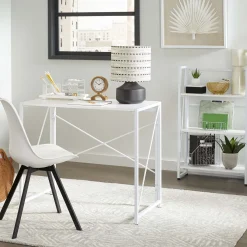 * Vienna 3-Tier White Folding Bookshelf Outlet< Office