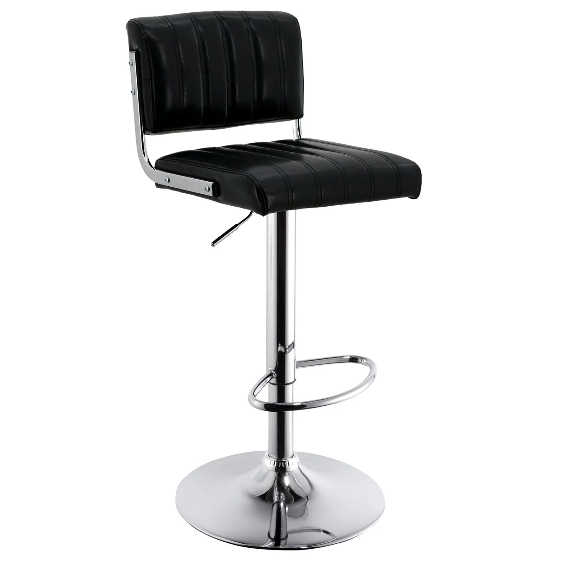 * Warren Black Faux Leather Adjustable Barstool Premium< Dining Chairs & Benches