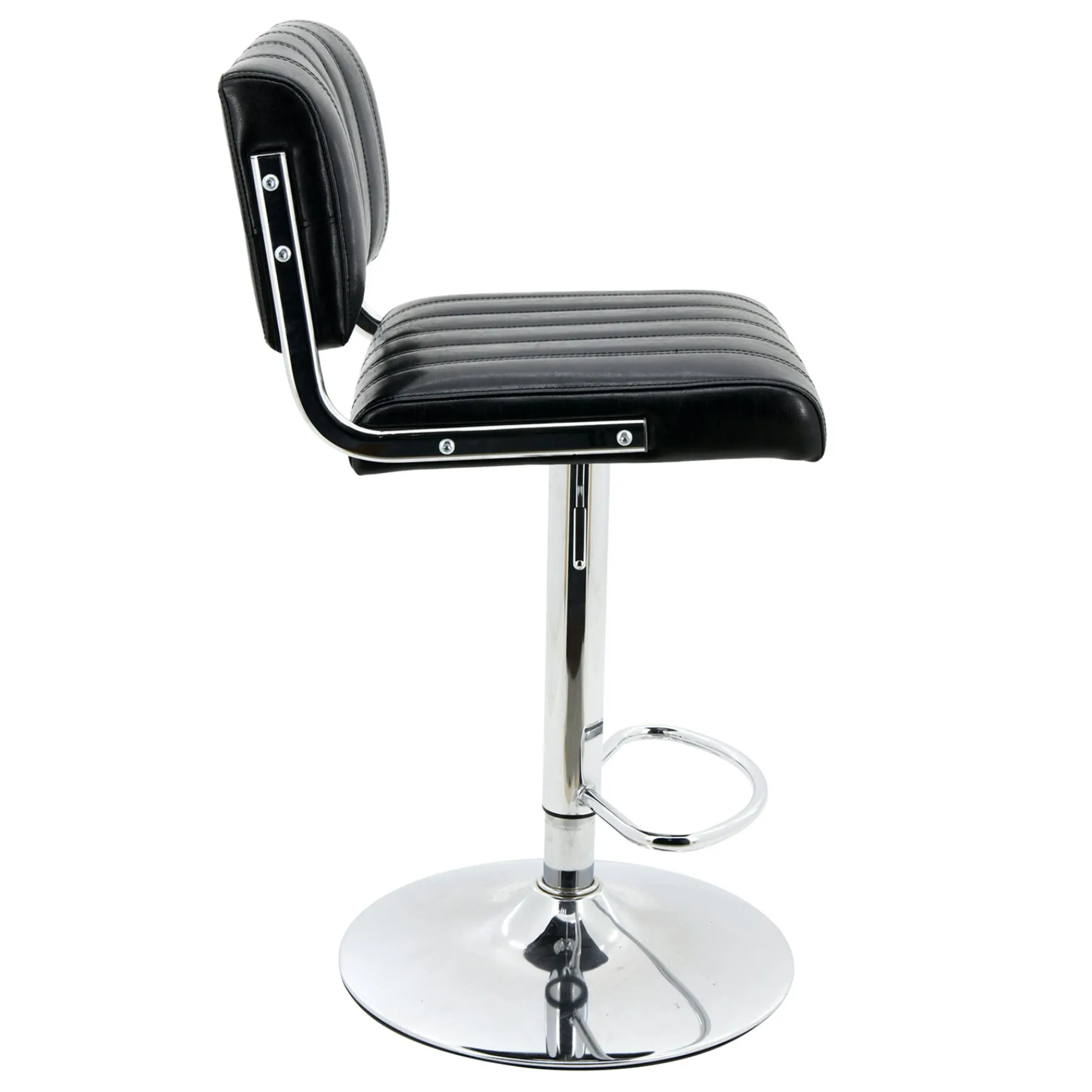 * Warren Black Faux Leather Adjustable Barstool Premium< Dining Chairs & Benches