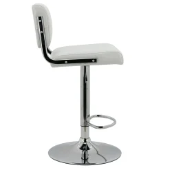 * Warren White Faux Leather Adjustable Barstool Less Expensive< Dining Chairs & Benches
