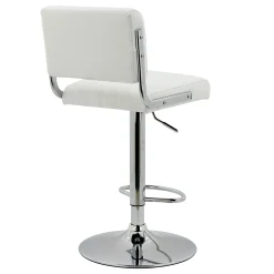 * Warren White Faux Leather Adjustable Barstool Less Expensive< Dining Chairs & Benches
