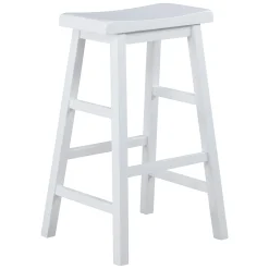 * White Saddle Backless Barstool, 29 Good Quality< Barstools