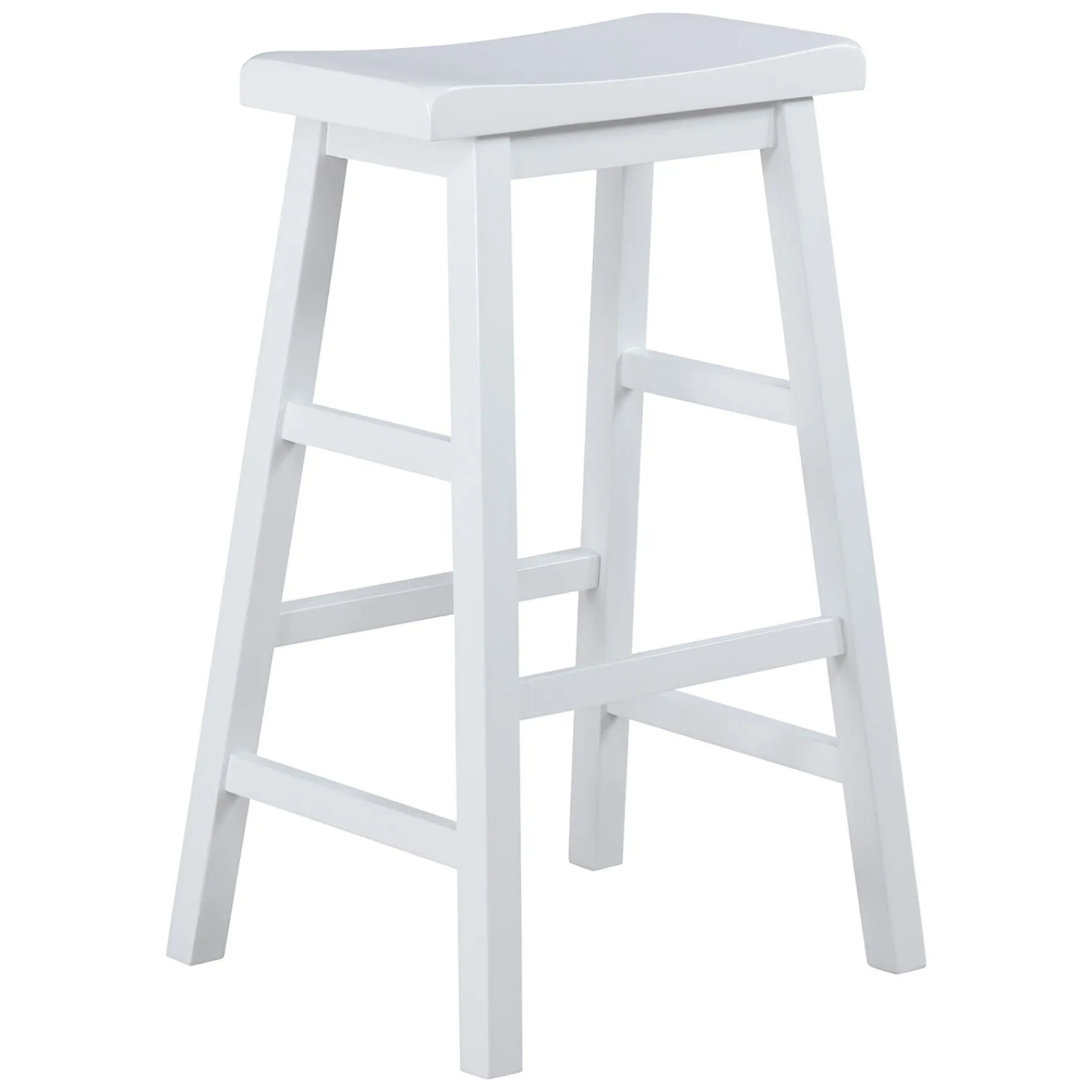* White Saddle Backless Barstool, 29 Good Quality< Barstools