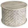 * Wood Cutout Drum Coffee Table Online Discount< Coffee & End Tables