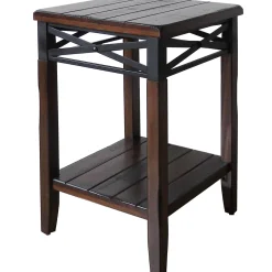 * Wood/Metal X Band Plant Stand Discount Online< Accent Tables