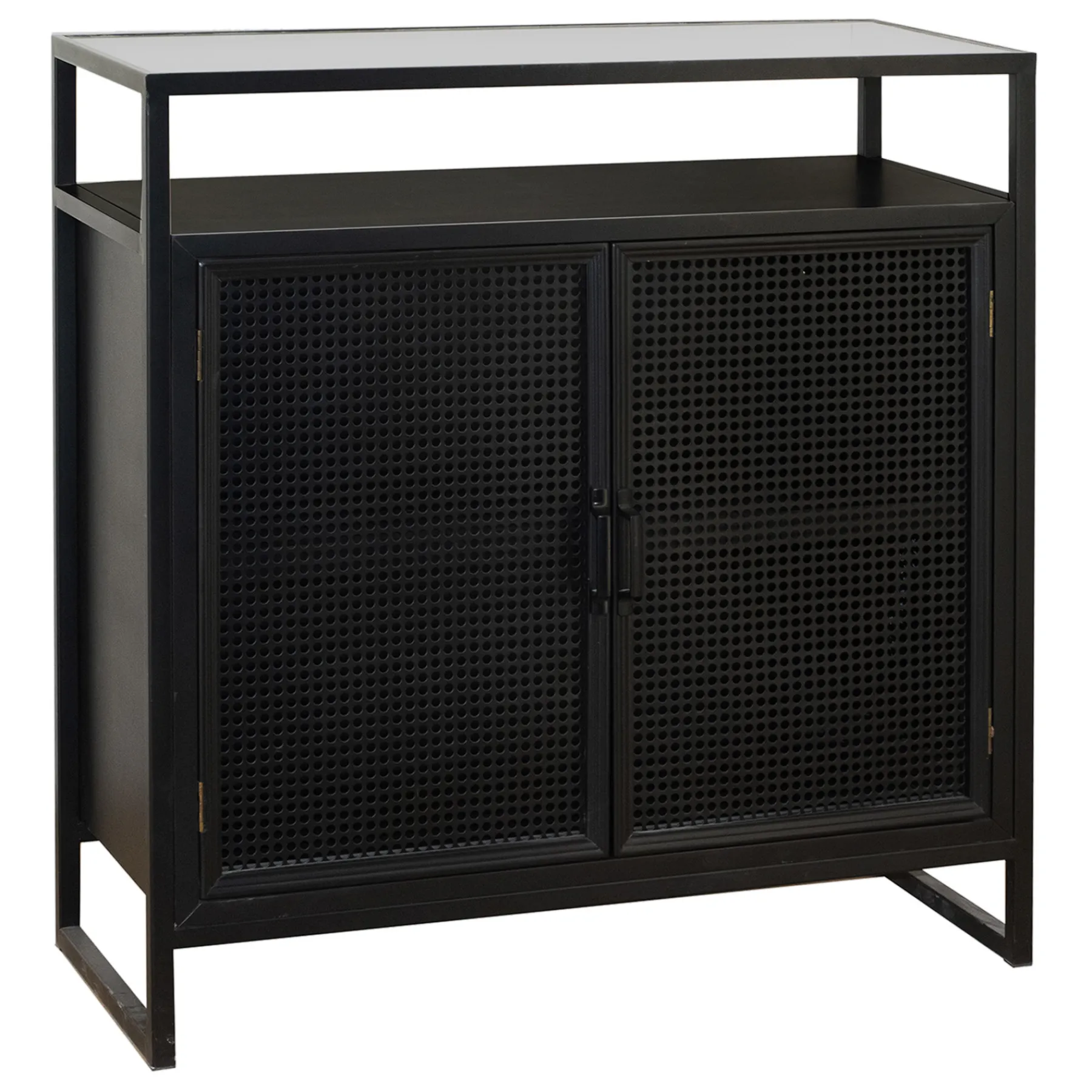 * 32X34 Blk Mtl 2Dr Display Cab Featured< Cabinets & Chests