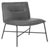 * Zoey Black Faux Leather Armless Accent Chair Low Price< Accent Chairs