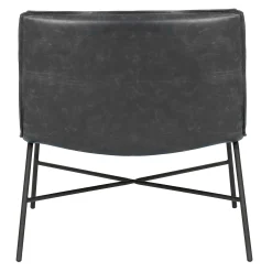 * Zoey Black Faux Leather Armless Accent Chair Low Price< Accent Chairs